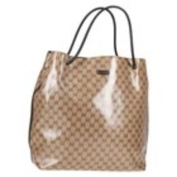 GUCCI GG Crystal Tote Bag Coated Canvas Beige 152274 Auth ki5933A - Picture 1 of 16
